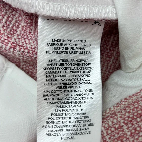 Lauren Ralph Lauren Pink Tweed Shorts Size 8 High Waist Tailored Chic - Picture 8 of 10